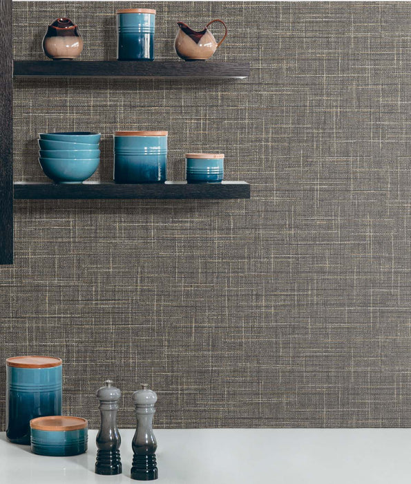 Seabrook Designs Grasmere Weave Fireside Wallpaper Sample TG60149