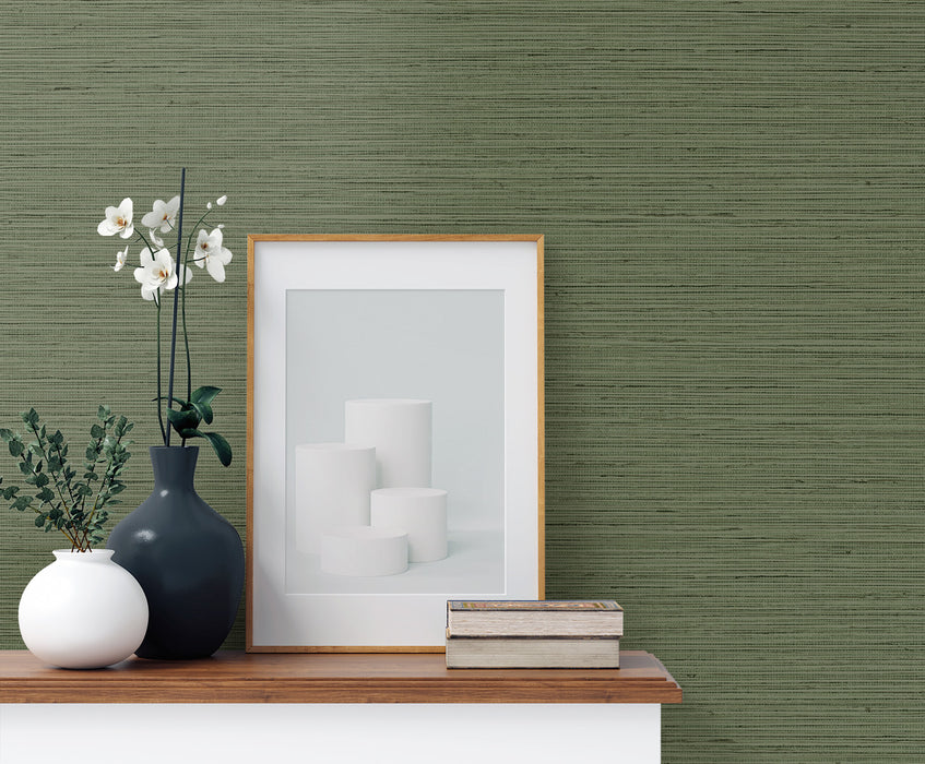 Seabrook Designs Edmond Faux Sisal Faded Jade Wallpaper TG60351