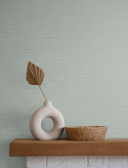 Seabrook Designs Seahaven Rushcloth Seaglass Wallpaper TS80704