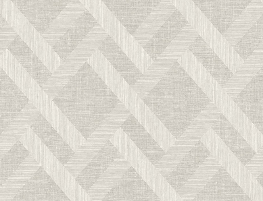 Seabrook Designs Linen Trellis Morning Fog Wallpaper Sample TS80805