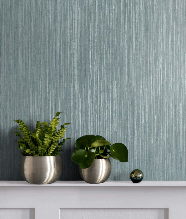 Seabrook Designs Vertical Stria Agave & Metallic Silver Wallpaper TS80904