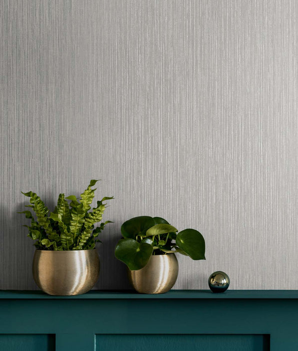 Seabrook Designs Vertical Stria Silver Birch Wallpaper Sample TS80907