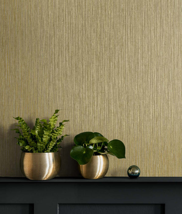 Seabrook Designs Vertical Stria Antique Gold Wallpaper TS80915