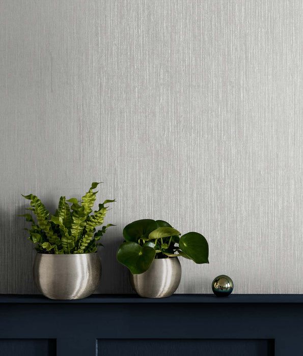 Seabrook Designs Vertical Stria Metallic Silver Wallpaper TS80918