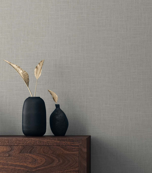 Seabrook Designs Myrna Linen Stone Grey Wallpaper TS81908