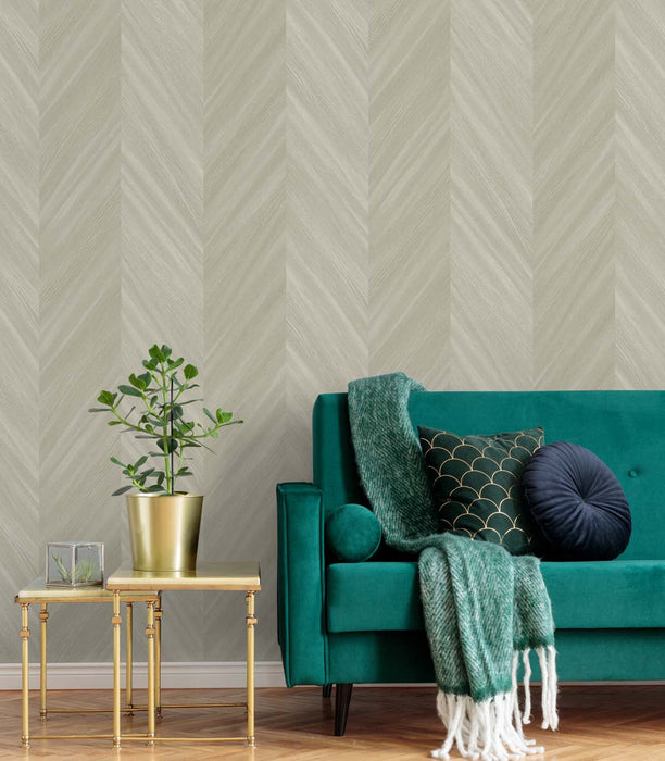 Seabrook Designs Chevron Wood Bister Wallpaper Sample TS82106