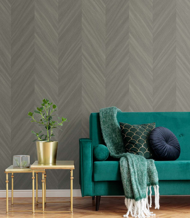 Seabrook Designs Chevron Wood Veneer Wallpaper Sample TS82107