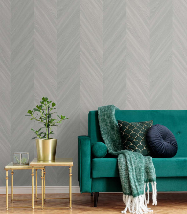 Seabrook Designs Chevron Wood Sere Wallpaper Sample TS82108