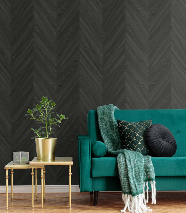 Seabrook Designs Chevron Wood Apex Wallpaper Sample TS82110