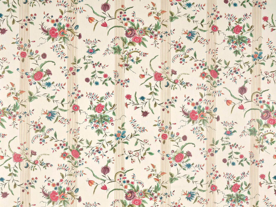 Braquenie Vert-Bois Rayure Creme Wallpaper Sample BP379001