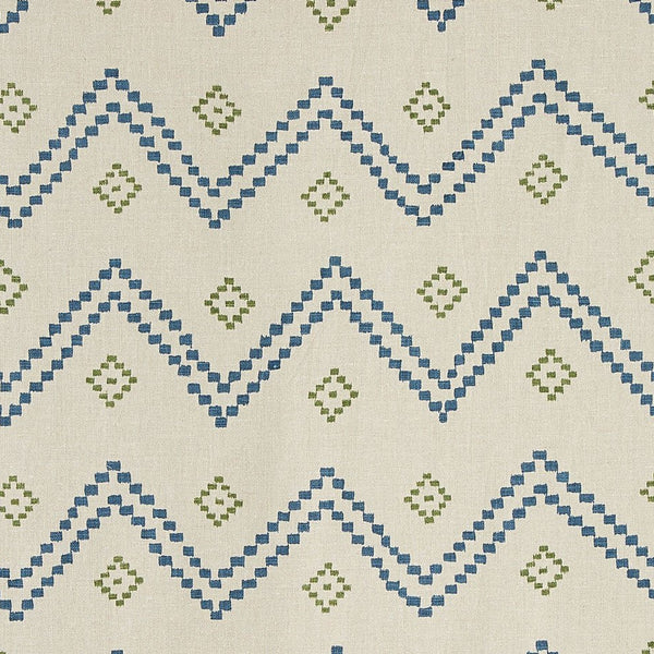 Peter Dunham Taj Indigo/Green Fabric Sample 111TAJ02