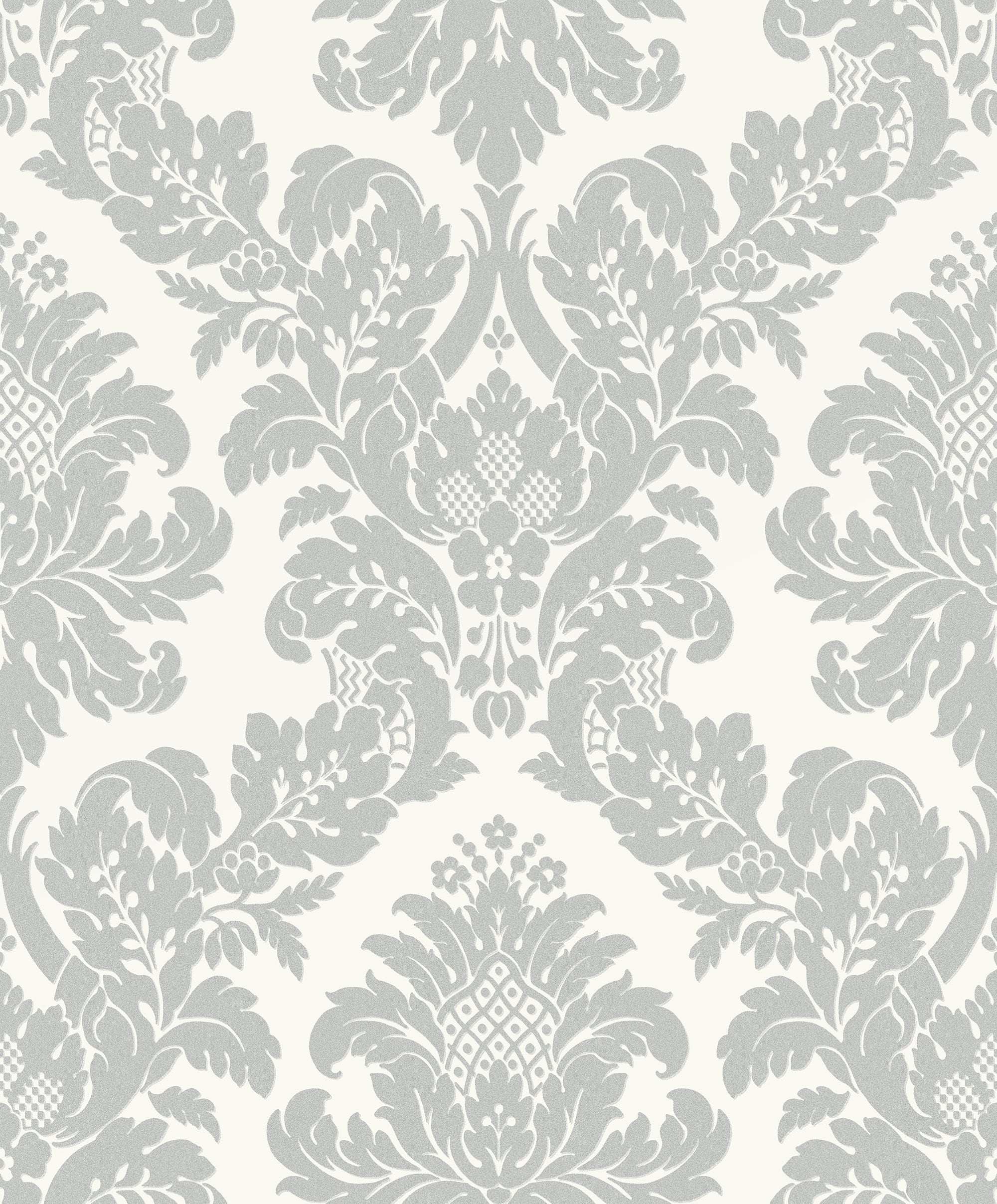 Seabrook Designs Classic Damask Silver Wallpaper UK10432