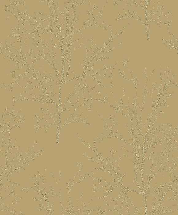 Seabrook Designs Bead Branches Gold Wallpaper UK11503