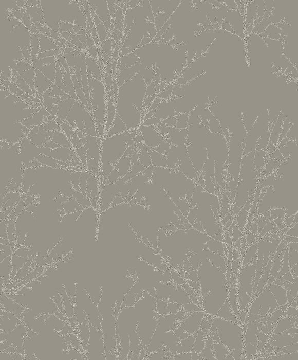 Seabrook Designs Bead Branches Graphite Wallpaper UK11508