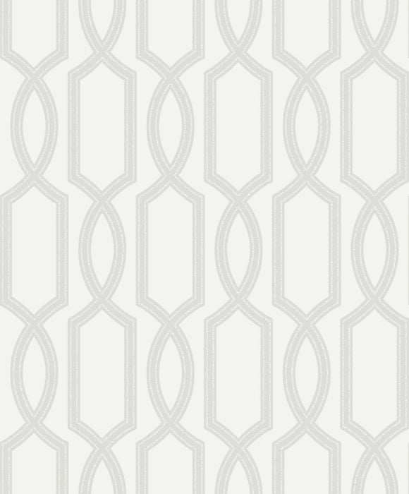 Seabrook Designs Bead Trellis Ivory Wallpaper Sample UK11703