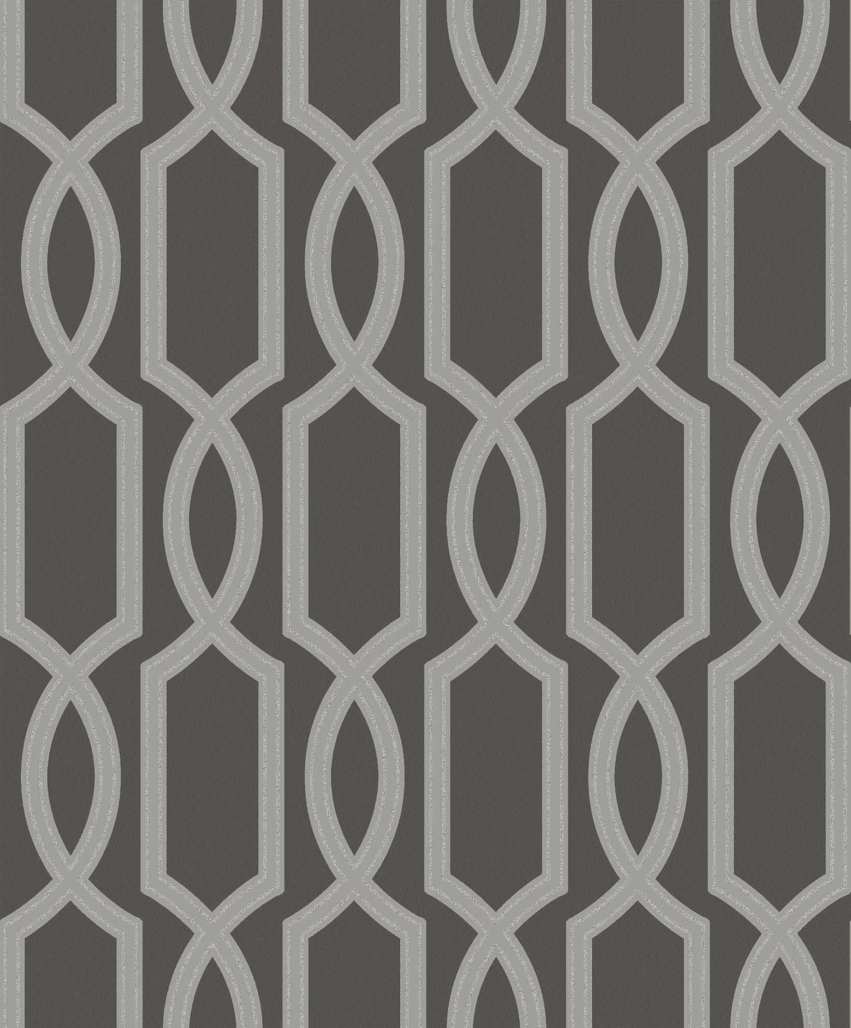 Seabrook Designs Bead Trellis Charcoal Wallpaper UK11705