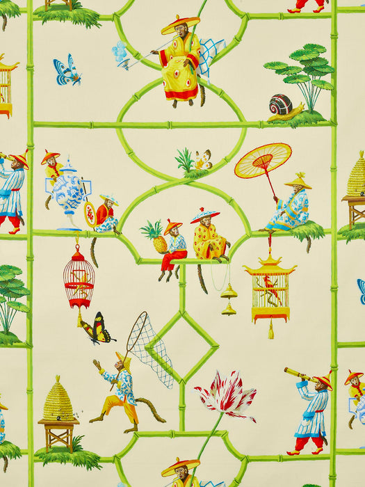 Pierre Frey Les Singes Savants Beige Fabric F3604001