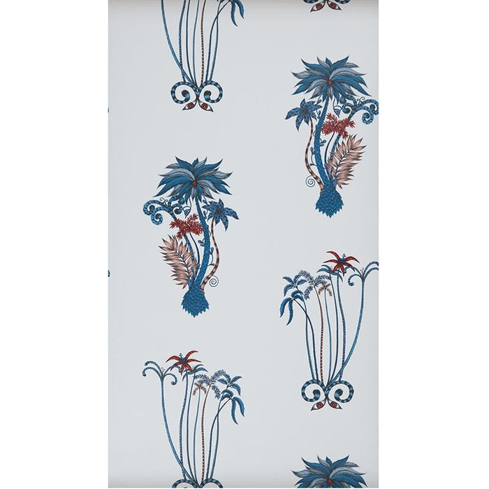 Clarke & Clarke Jungle Palms Blue Wallpaper Sample W0101/01.CAC.0