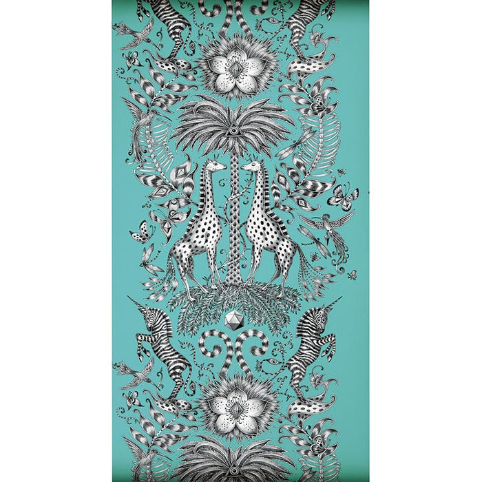 Clarke & Clarke Kruger Teal Wallpaper Sample W0102/08.CAC.0