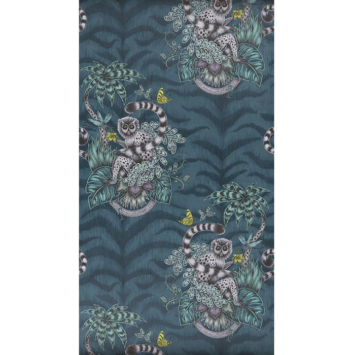 Clarke & Clarke Lemur Navy Wallpaper W0103/03.CAC.0