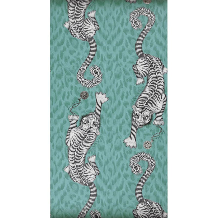 Clarke & Clarke Tigris Teal Wallpaper Sample W0105/05.CAC.0