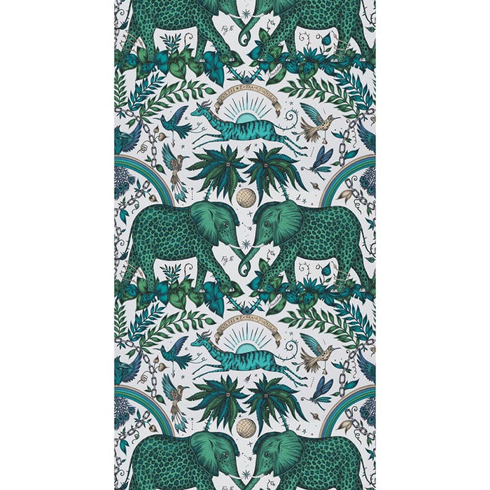 Clarke & Clarke Zambezi Green Wallpaper Sample W0121/03.CAC.0