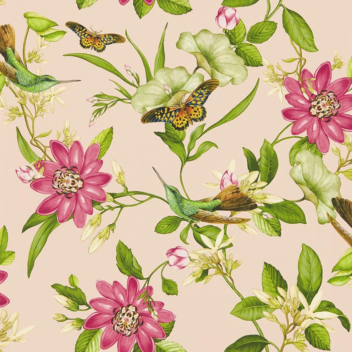 Clarke & Clarke Pink Lotus Wp Blush Wallpaper Sample W0132/01.CAC.0