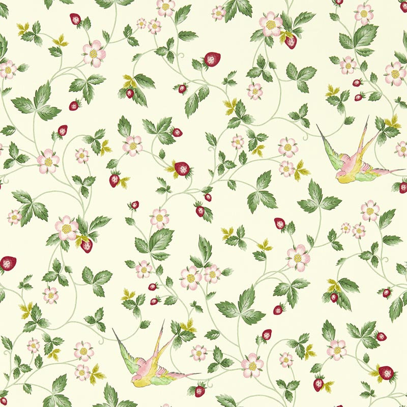 Clarke & Clarke Wild Strawberry Wp Ivory Wallpaper W0135/03.CAC.0