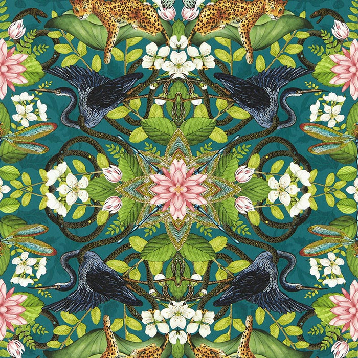 Clarke & Clarke Wonderlust Wp Teal Wallpaper Sample W0136/03.CAC.0