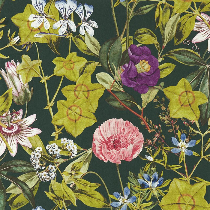 Clarke & Clarke Passiflora Emerald Wp Wallpaper W0143/02.CAC.0