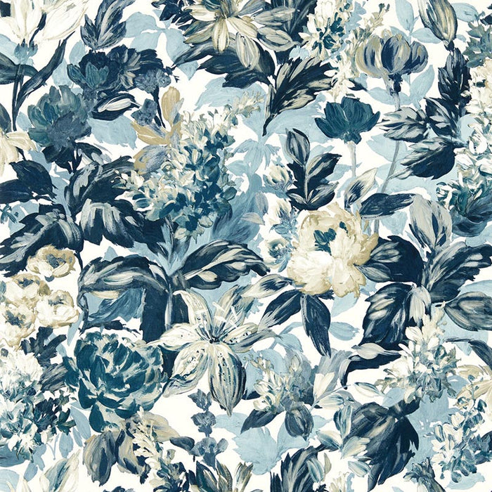 Clarke & Clarke Lilum Denim Ivory Wp Wallpaper Sample W0158/01.CAC.0