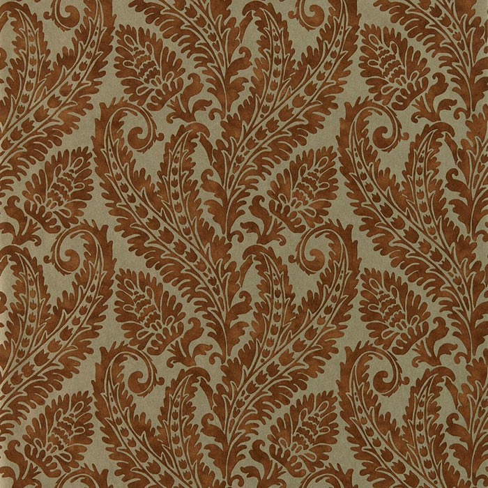 Clarke & Clarke Regale Russet Gilver Wp Wallpaper Sample W0161/04.CAC.0