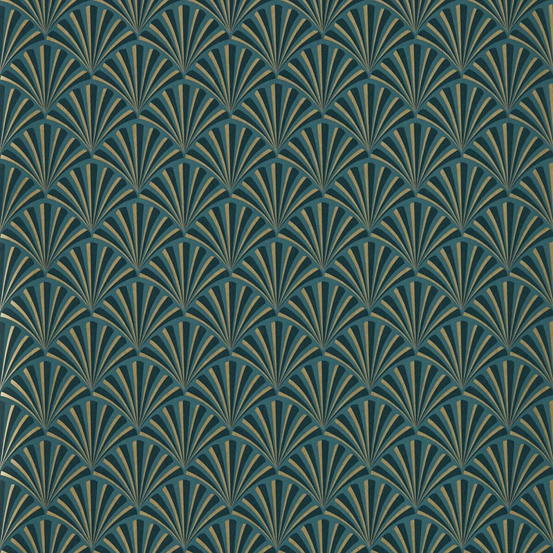 Clarke & Clarke Chrysler Teal Wp Wallpaper W0164/04.CAC.0