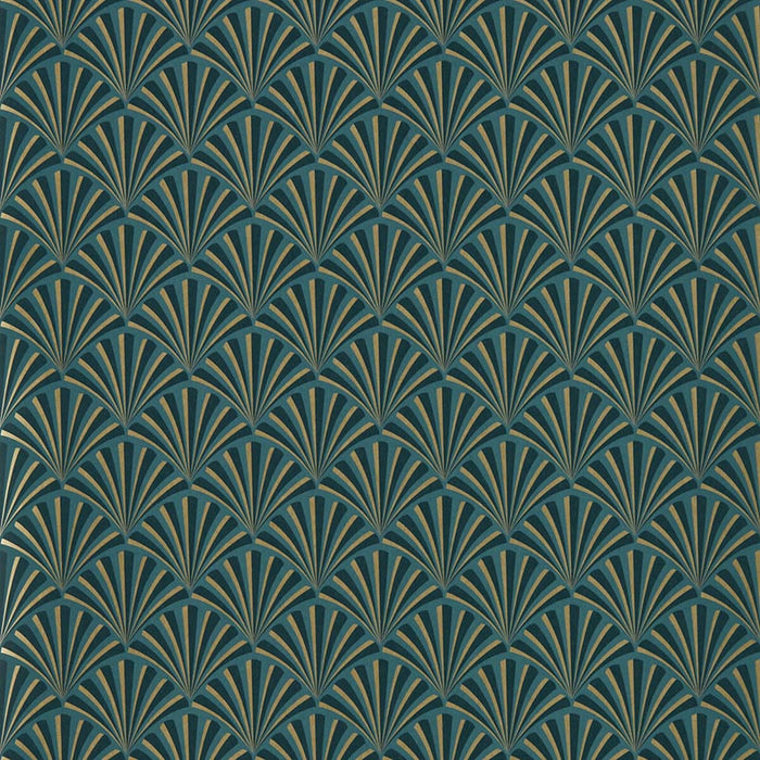 Clarke & Clarke Chrysler Teal Wp Wallpaper Sample W0164/04.CAC.0