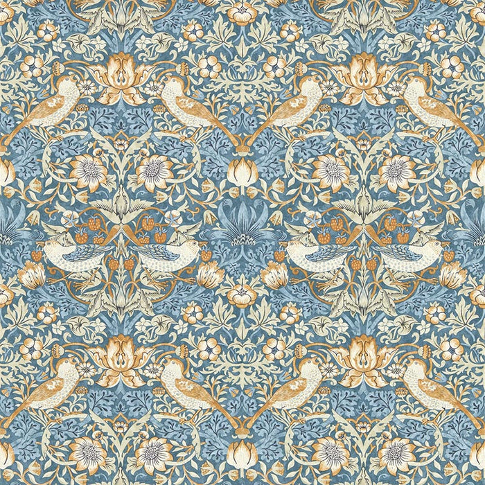 Clarke & Clarke Strawberry Thief Denim Wp Wallpaper Sample W0171/02.CAC.0