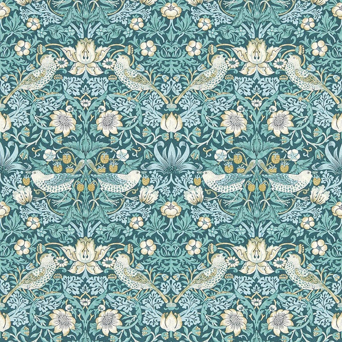 Clarke & Clarke Strawberry Thief Teal Wp Wallpaper Sample W0171/06.CAC.0