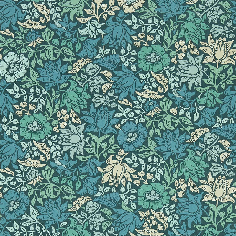 Clarke & Clarke Mallow Teal Wp Wallpaper W0173/02.CAC.0