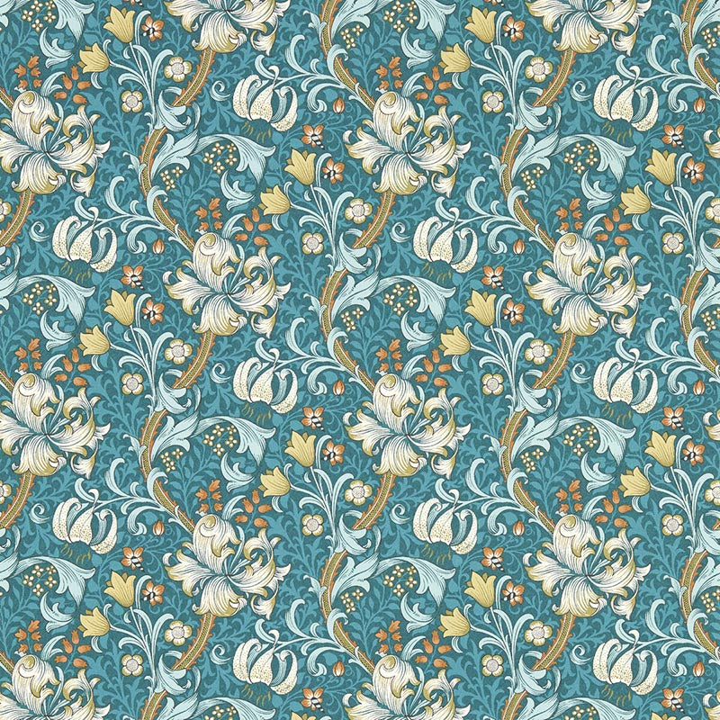 Clarke & Clarke Golden Lily Teal Wp Wallpaper W0174/03.CAC.0