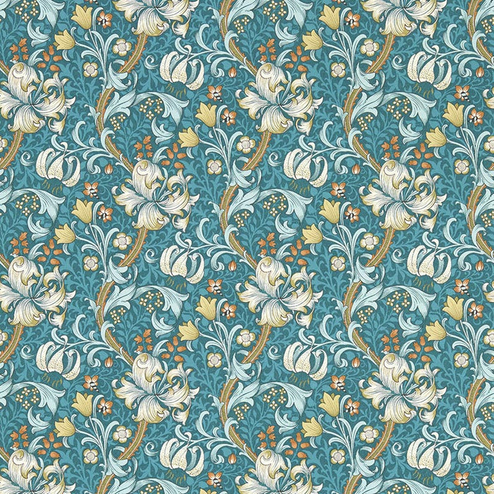 Clarke & Clarke Golden Lily Teal Wp Wallpaper Sample W0174/03.CAC.0