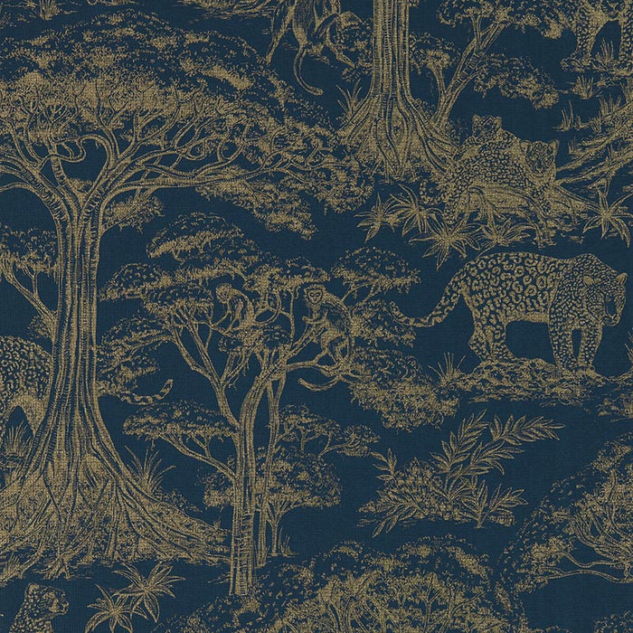 Clarke & Clarke Kisumu Midnight/Luxe Wp Wallpaper Sample W0185/02.CAC.0