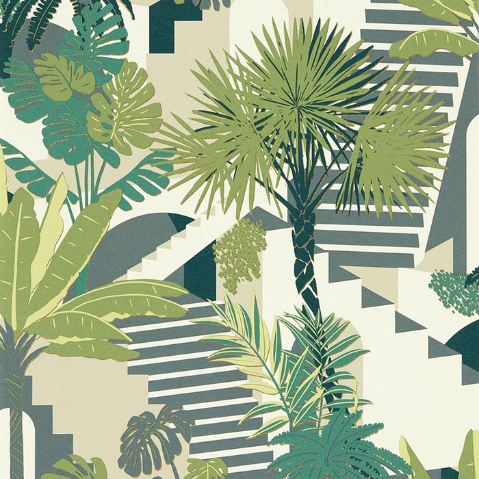 Clarke & Clarke Malindi Palm Wp Wallpaper Sample W0186/03.CAC.0