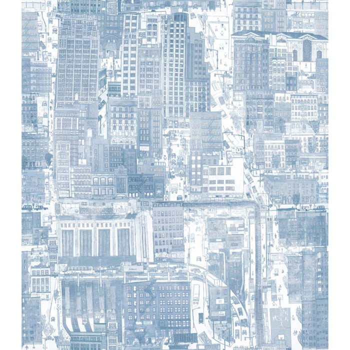 Kravet Couture Urban Planning Blueish Wallpaper Sample W3583.15.0