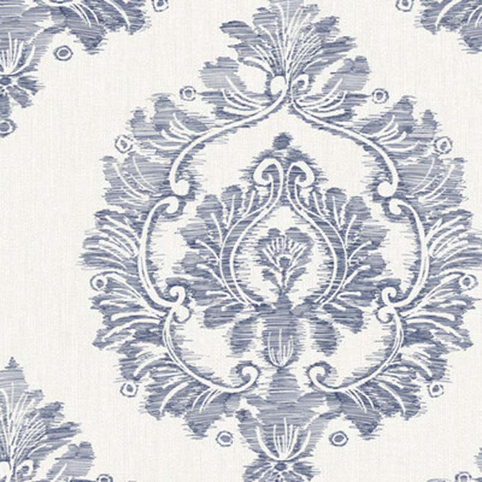 Winfield Thybony Damascus Indigo Wallpaper Sample WBP10502.WT.0