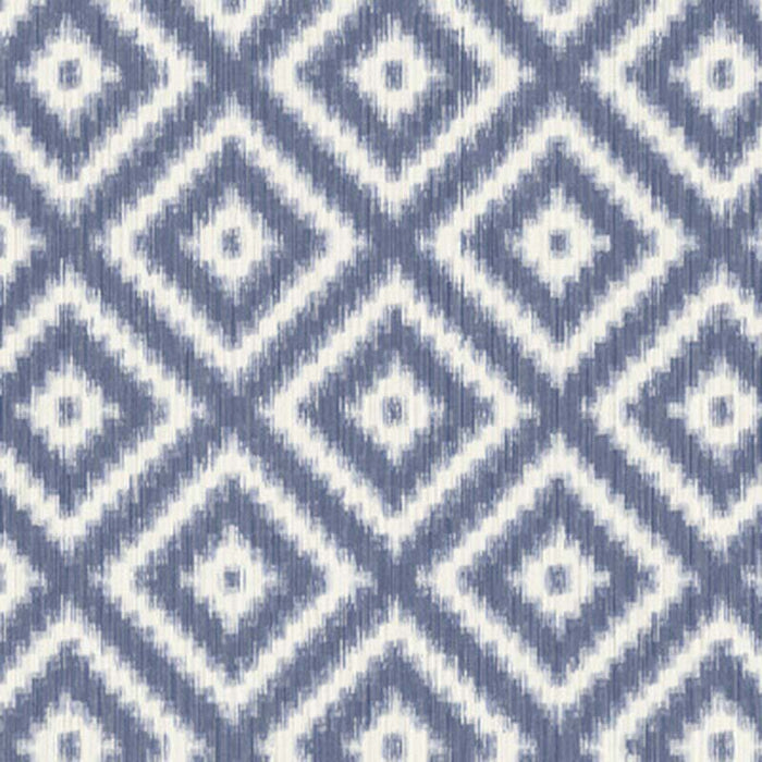 Winfield Thybony Ikat Diamond Indigo Wallpaper Sample WBP10802.WT.0