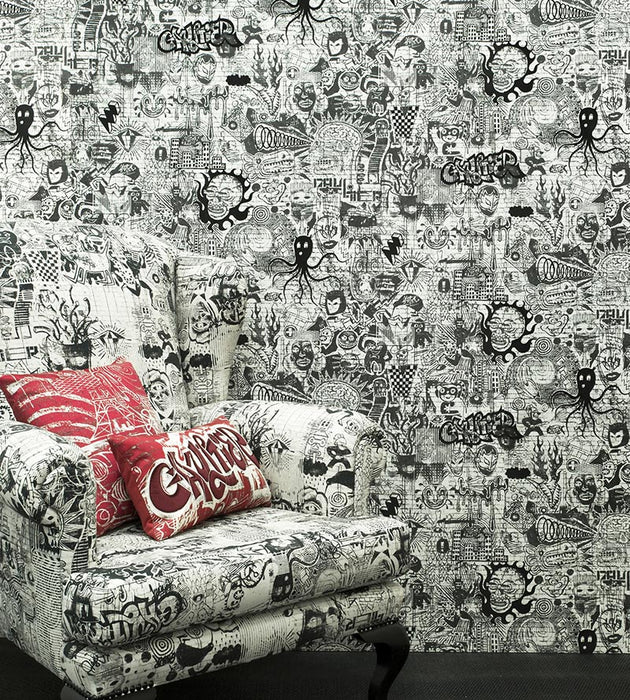 Jean Paul Gaultier Ernest Noir Wallpaper Sample WH000013312