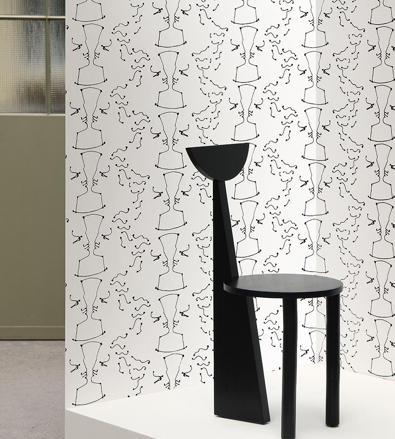 Lelievre Tete A Tete Ivoire Noir Wallpaper Sample WH000016464