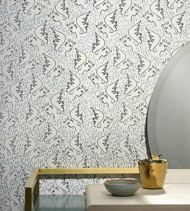 Lelievre Figure D'Ange Bleu Wallpaper Sample WH000016466