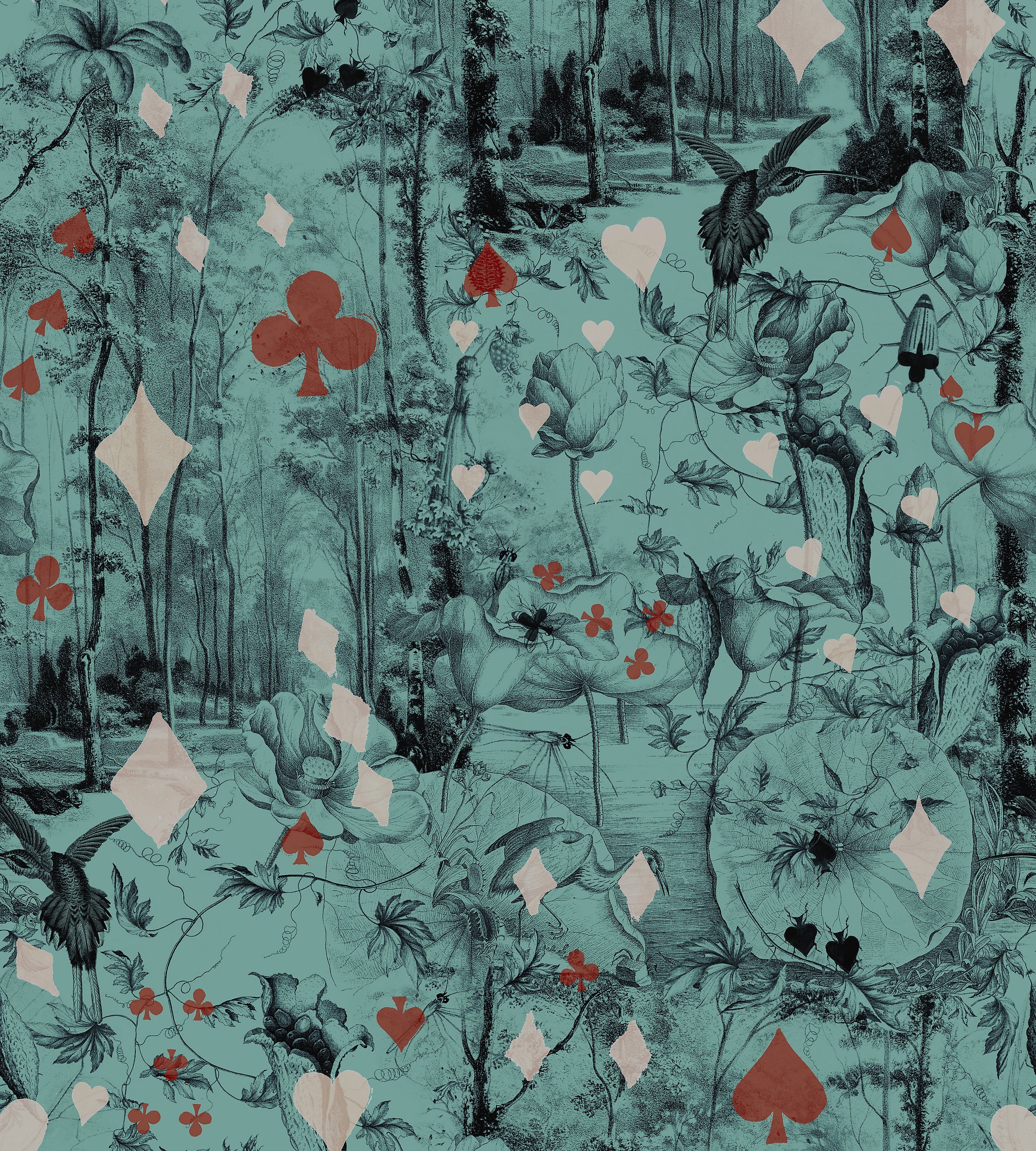 Jean Paul Gaultier Beriba Celadon Wallcovering Sample WH000033333