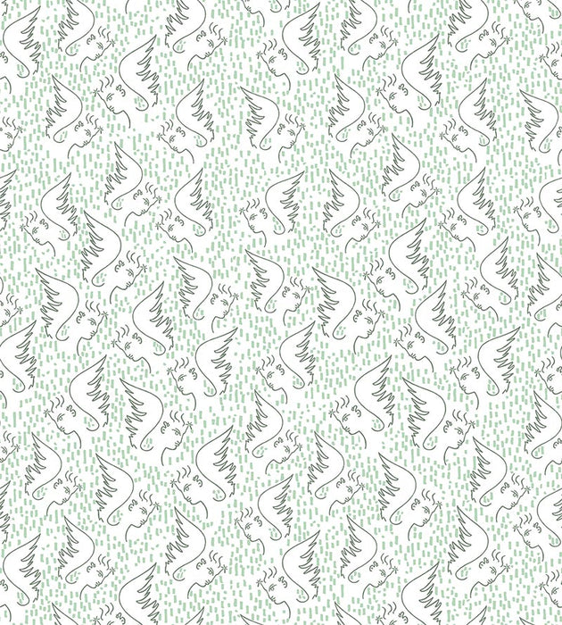 Lelievre Figure D'Ange Celadon Wallpaper Sample WH000036466