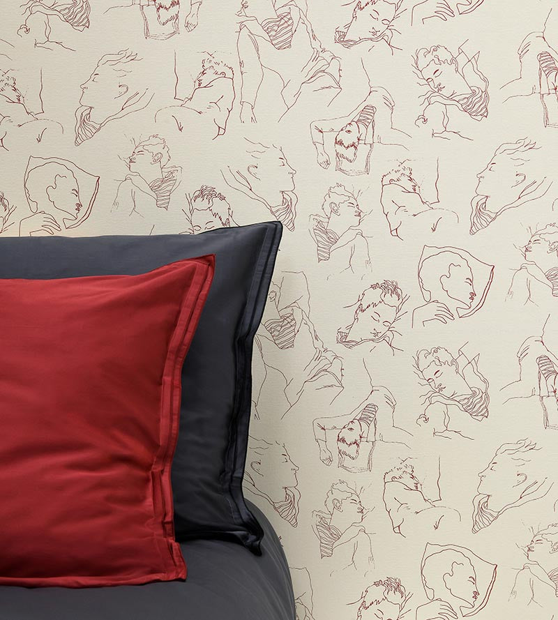 Lelievre Les Dormeurs Bordeaux Wallpaper Sample WH000016469